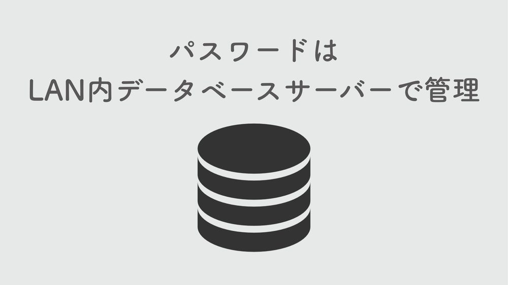パスワードは LAN内データベースサーバーで管理