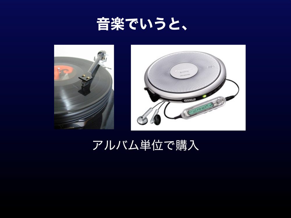 音楽でいうと、 アルバム単位で購入