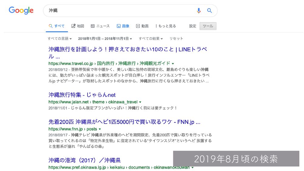 2019年8月頃の検索