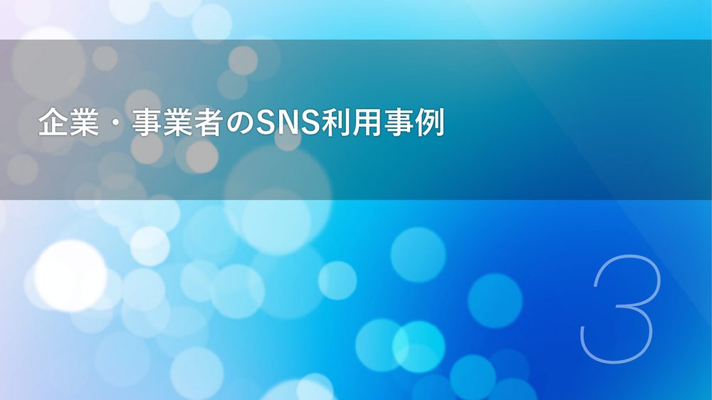 企業・事業者のSNS利用事例 3