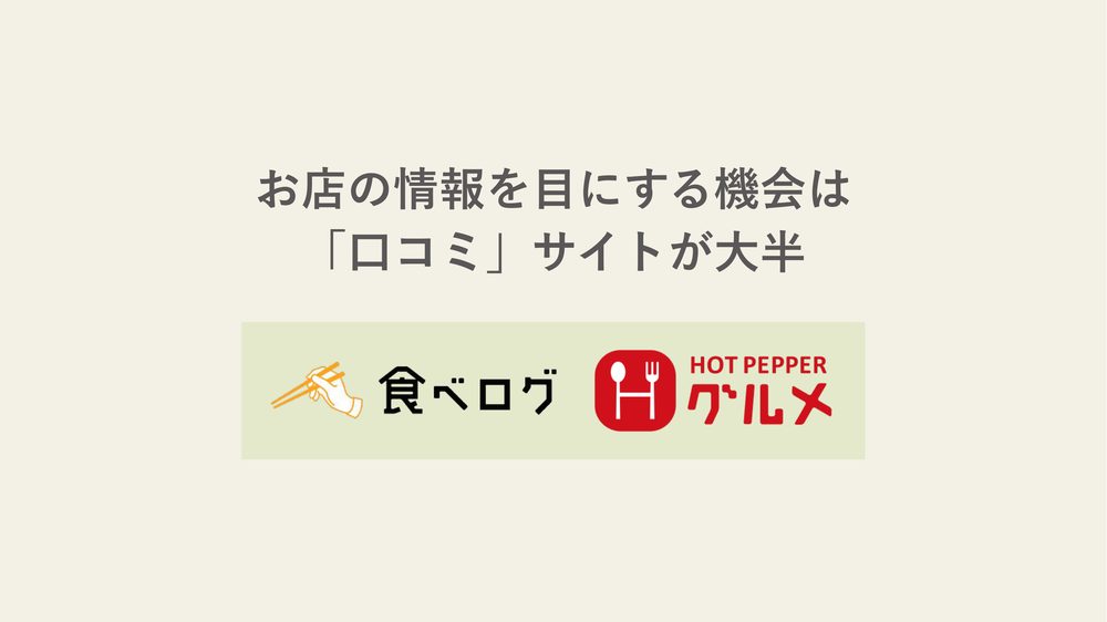 お店の情報を目にする機会は 「口コミ」サイトが大半