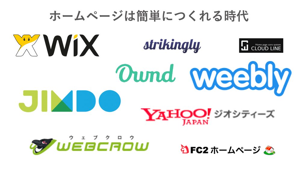 ホームページは簡単につくれる時代