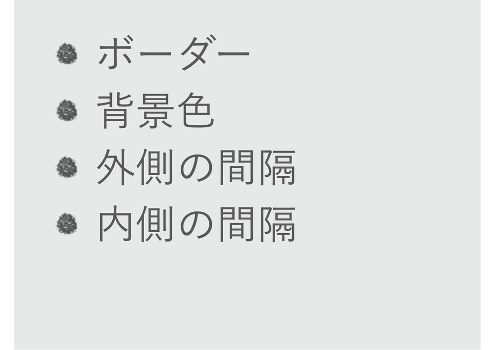 ボーダー 背景色 外側の間隔 内側の間隔