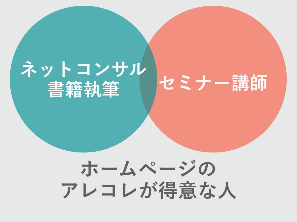 ネットコンサル セミナー講師 書籍執筆 ホームページの アレコレが得意な人
