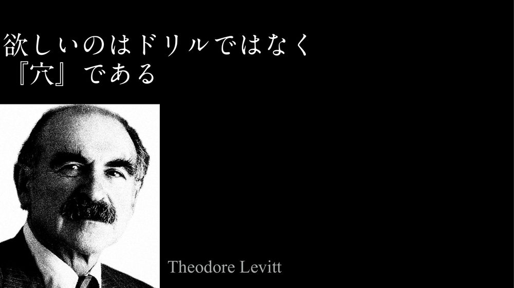 欲しいのはドリルではなく 『穴』である Theodore Levitt