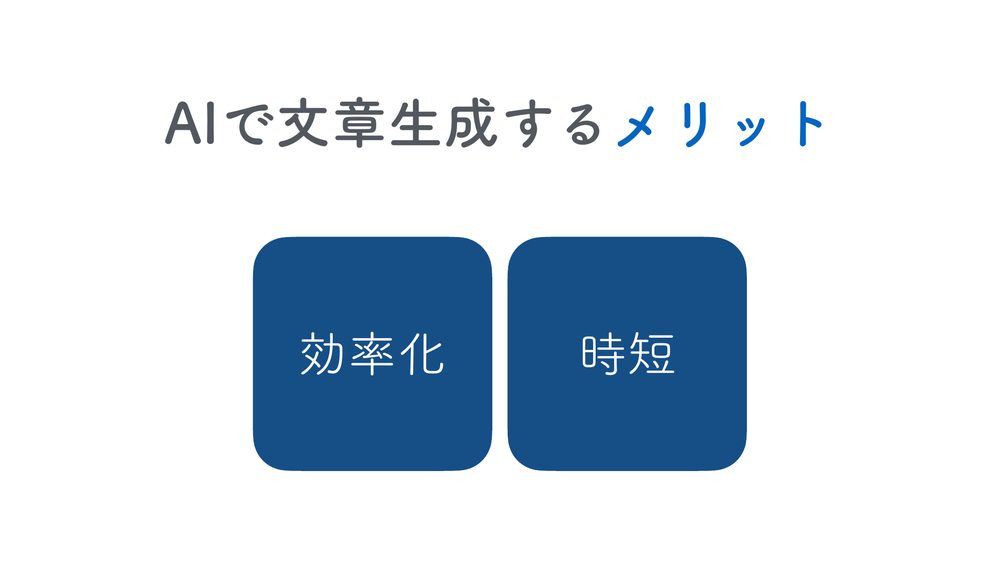 AIで文章生成するメリット 効率化 時短