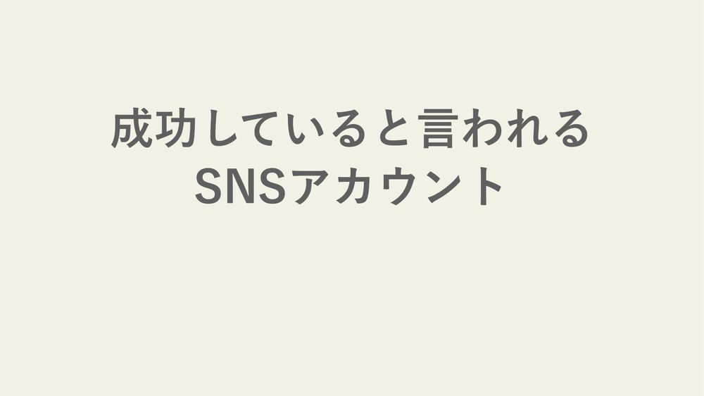 成功していると言われる SNSアカウント